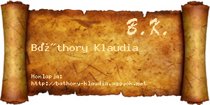 Báthory Klaudia névjegykártya