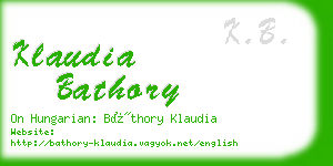 klaudia bathory business card